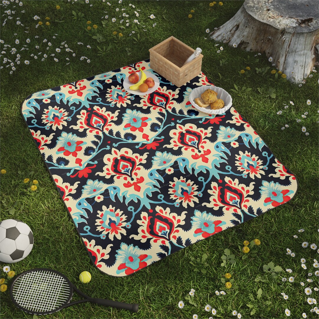 Boho Picnic Blanket Ikat Design Perfect for Outdoor Etsy