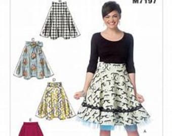 McCalls 7197 Misses Skirts