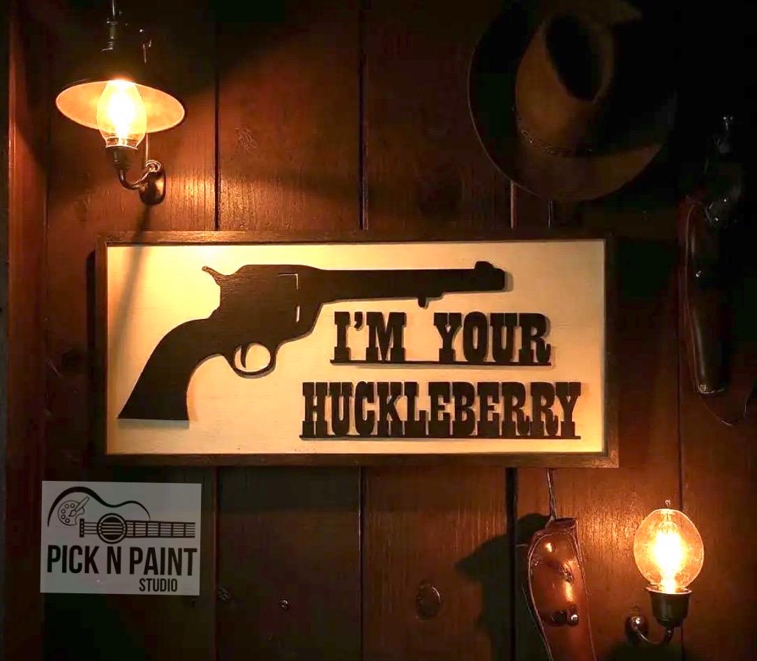 Targa In Metallo Retrò 'I'm Your Huckleberry' Doc Holliday - 20x30 Cm - Decorazione Da Parete Con Baffi Per Garage E Pub