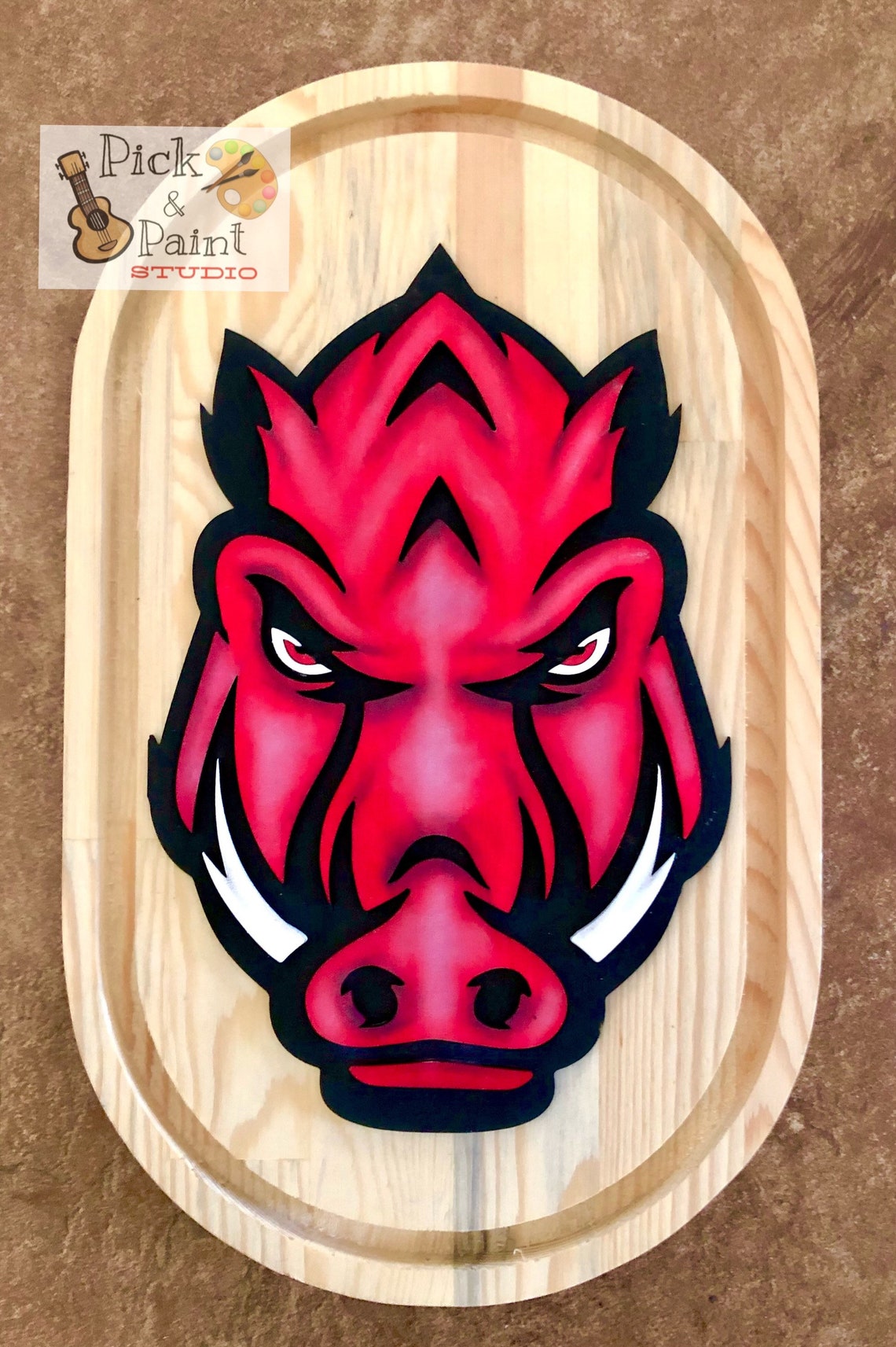 Razorback Wooden Wall Sign Hand Painted. Etsy