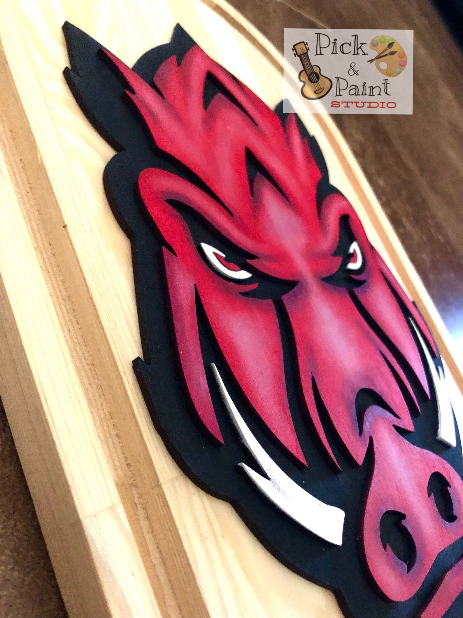 Razorback Wooden Wall Sign Hand Painted. Etsy