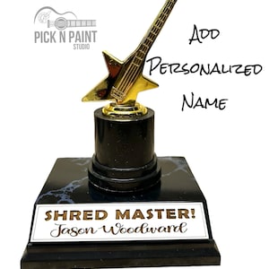 Personalized Guitar Player Trophy, Shred Master Award, Guitar Teacher Gift