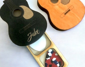 Wooden Guitar pick holder, Guitar pick holder, Guitar pick tray, Father’s day gift, Guitar player gift, Personalized guitar pick holder.