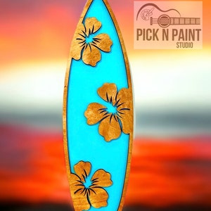 Wooden Surfboard wall sign, Beach decor, Surfboard art, Surfboard decor, wave rider.