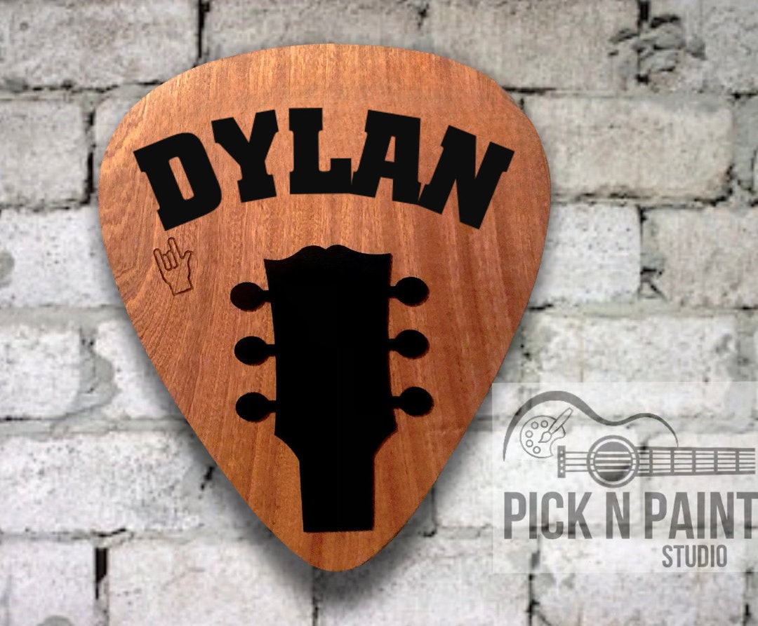 Personalized Guitar Pick Sign, Guitar Gift, Guitar Pick Decor Sign