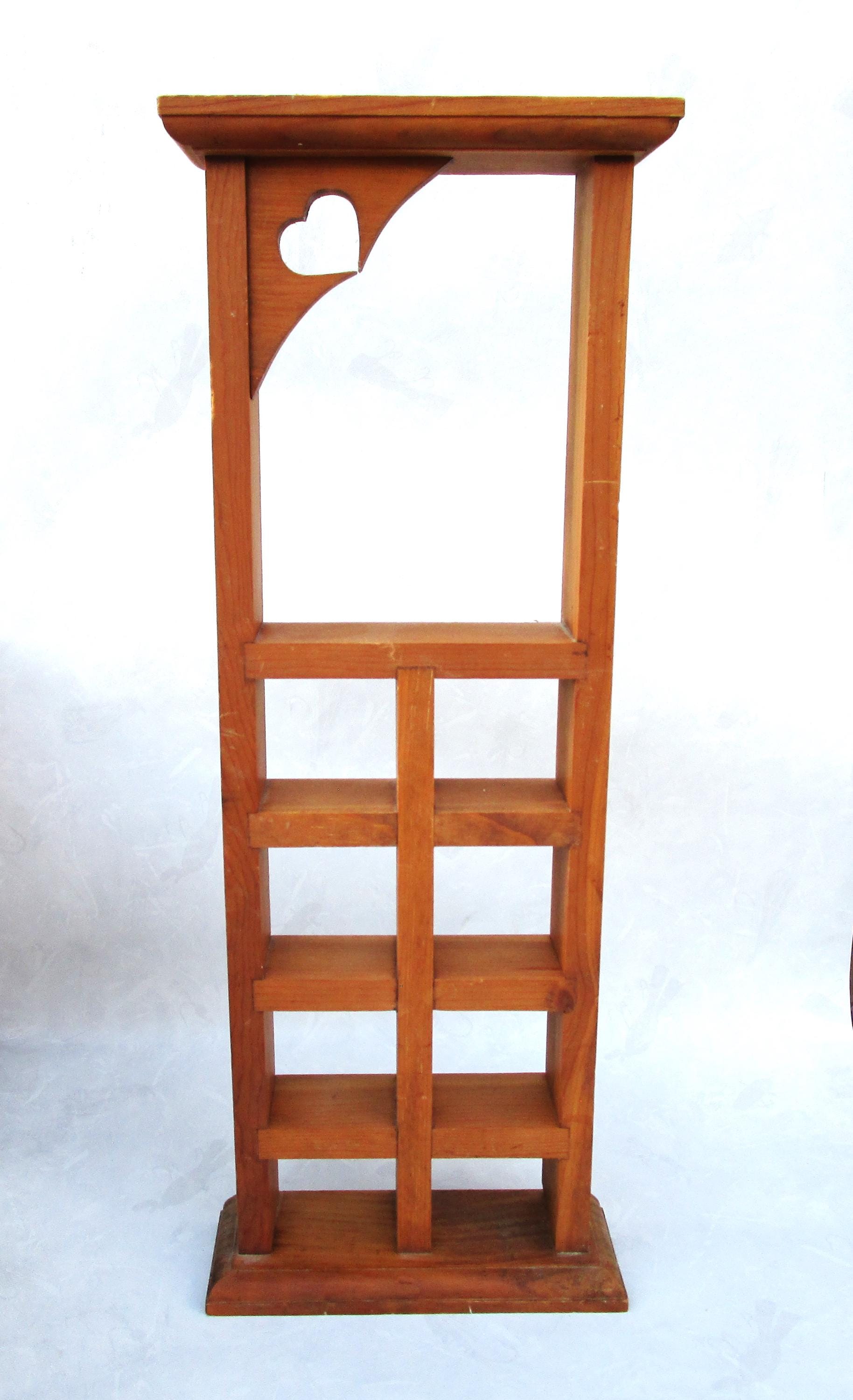 Vintage Wood Heart Cutout Shadow Box Curio Shelf Trinket Shelf Cottagecore Boho