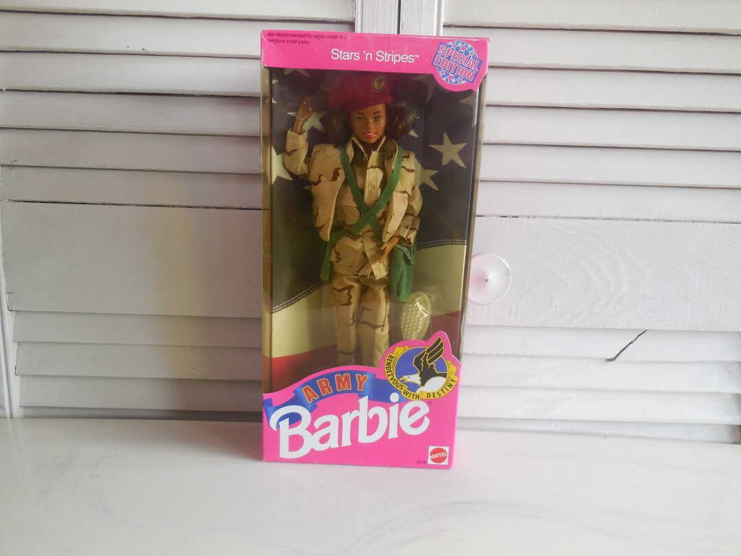 Stars n Stripes Special Edition Army Barbie Doll 1992 Mattel African American Etsy