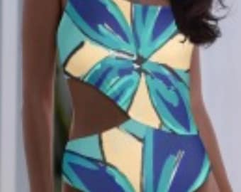 One piece swimsuit petals