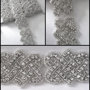 Rhinestone bridal sash Trim - Bridal belt/ sash, garter, hair piece 1 yard trim