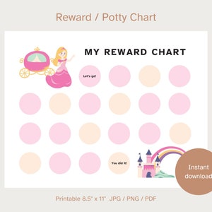 Printable Princess Reward Chart: Kids Behavior Tracker (Digital Download)