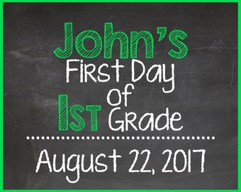 First Day of School Photo Sign Printable, 8x10 Digital File