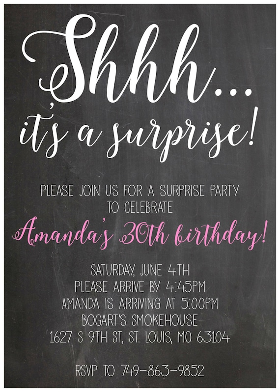 Chut C Est Une Surprise Party Invitation Anniversaire Etsy Chut C Est Une Surprise Party Invitation Anniversaire Etsy