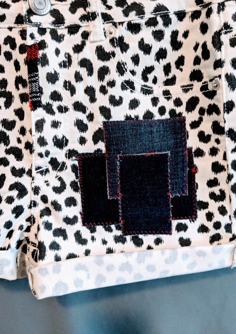Refashioned Patchwork Denim Shorts