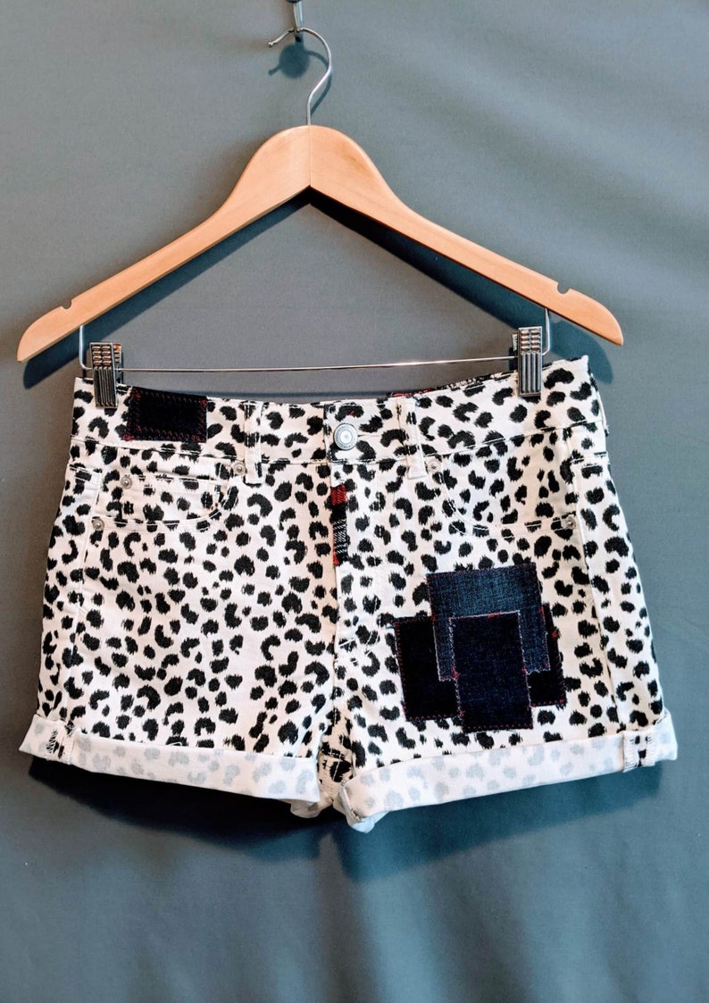 Refashioned Patchwork Denim Shorts