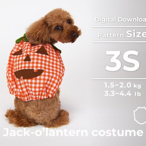 Halloween Jack-o'-lantern costume  | PDF Dog Clothes Pattern | size: 3S