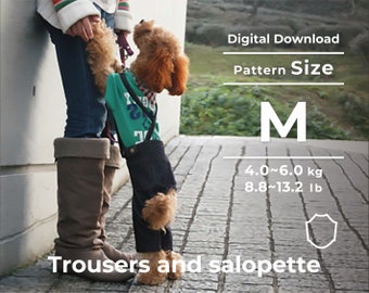 Trousers and salopette | PDF Dog Clothes Pattern | size: M
