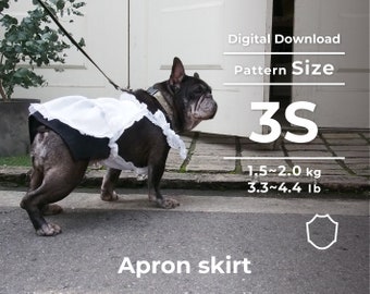Apron skirt | PDF Dog Clothes Pattern, instruction booklet with movie | size: 3S