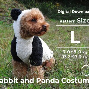 Kawaii Rabbit and Panda Costume | PDF Dog Clothes Pattern | size: L