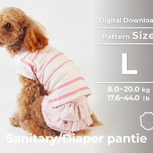 Adorable Dog Sanitary & Diaper Pantie | PDF Sewing Pattern with Frill Option |size: L  Labrador,  Golden retriever