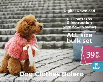 Bolero  | PDF Dog Clothes Pattern | All size BULK 10 sizes and instruction book with movie