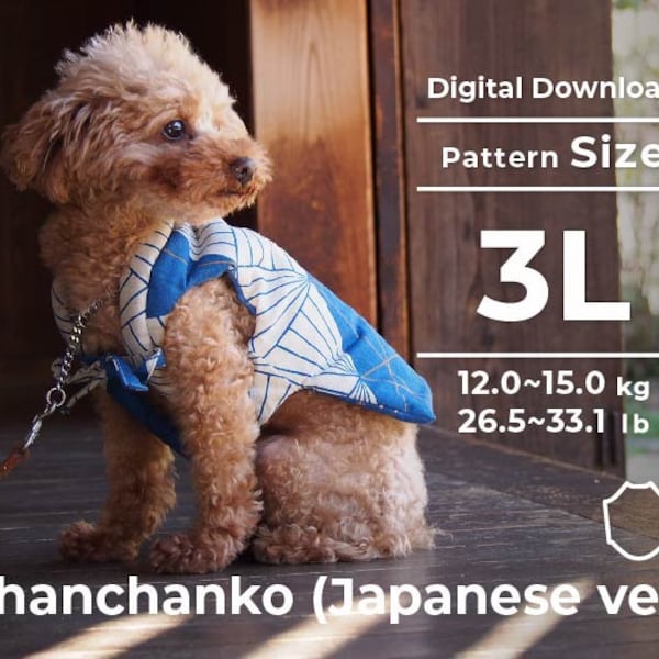 Chanchanko Japanese style best |   PDF Dog Clothes Pattern | size: 3L