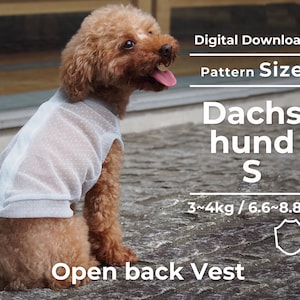 Back Open Dog Vest PDF Pattern | Dachshund S Size (Digital Download)