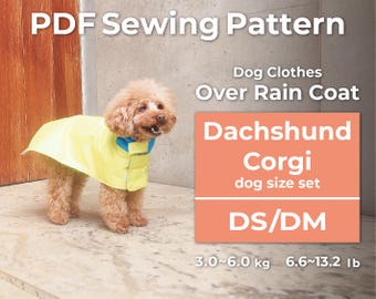Dachshund Dog Raincoat Sewing Pattern (PDF Pattern)