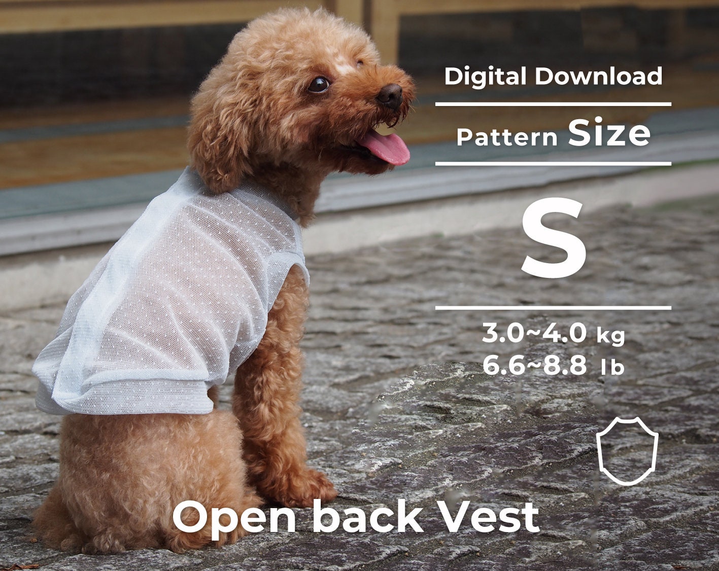 背中開きの犬用ベストの型紙｜簡単縫製PDF（Sサイズ） - Etsy 日本