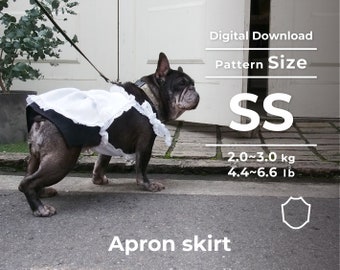 Apron skirt | PDF Dog Clothes Pattern, instruction booklet with movie | size: SS