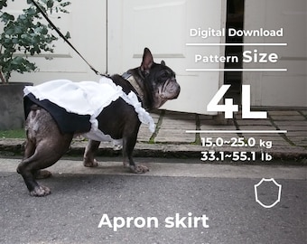 Apron skirt | PDF Dog Clothes Pattern, instruction booklet with movie | size: 4L