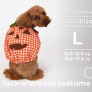 Halloween Jack-o&#39;-lantern costume  | PDF Dog Clothes Pattern | size: L