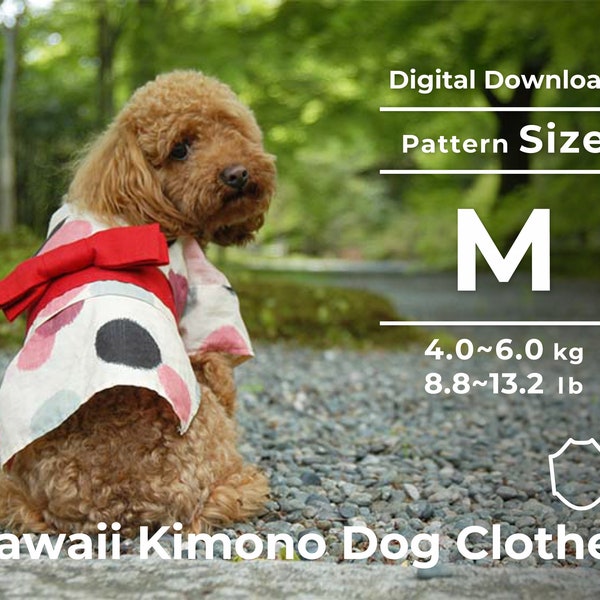 Kawaii Kimono | PDF Dog Clothes Pattern | size: M