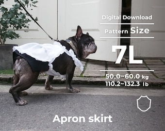 Apron skirt | PDF Dog Clothes Pattern, instruction booklet with movie | size: 7L