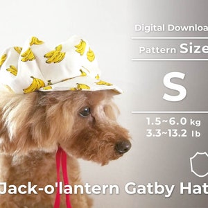 Gorro de ataúd de Halloween, gorra de repartidor de periódicos, patrón de ropa para perros en formato PDF, folleto de instrucciones con película, tamaño: S