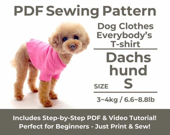 Cartamodello per maglietta per cani con tasca – Taglia DS – Manica