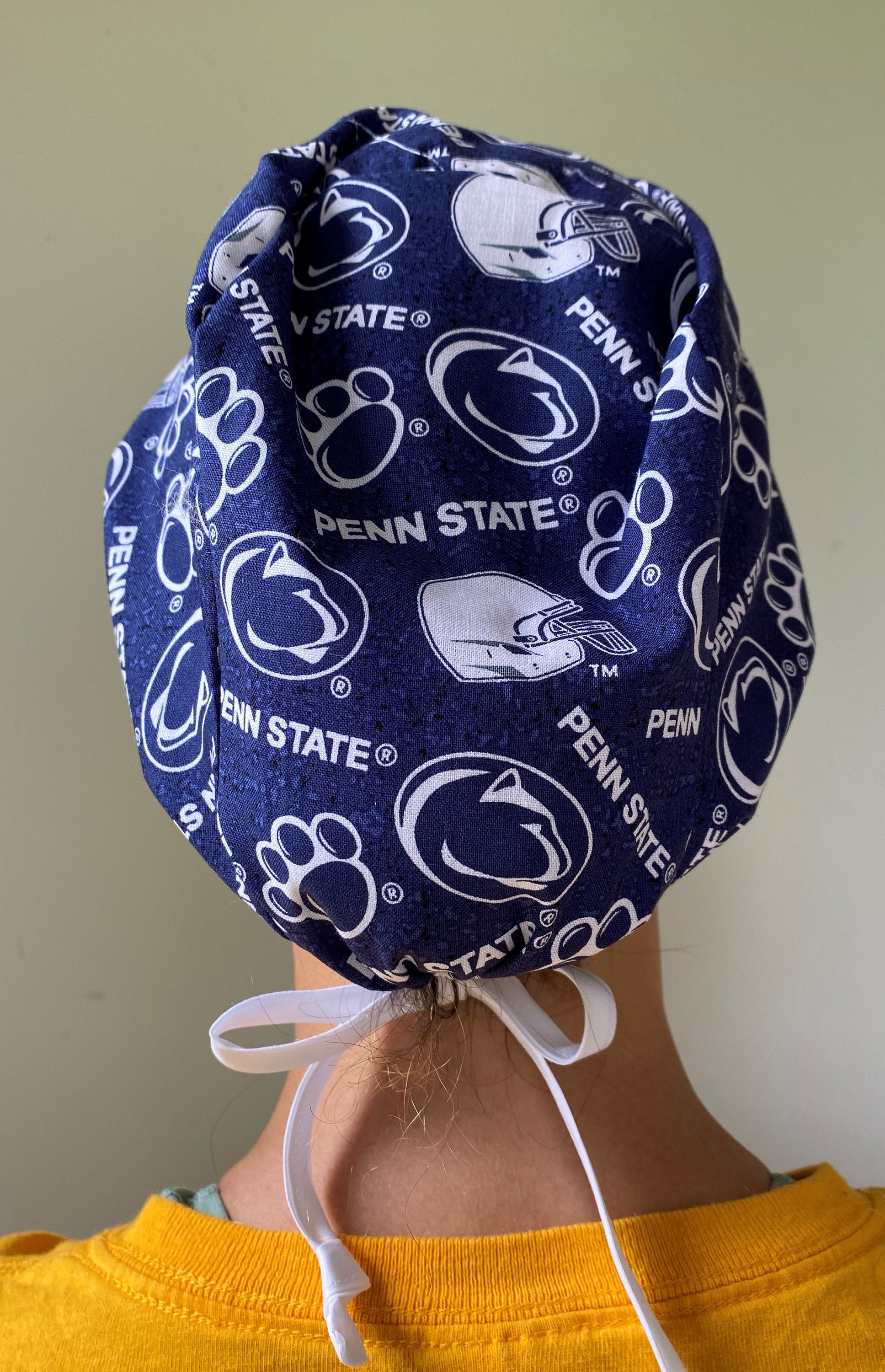 Scrub Hat Made From Penn State University, Nittany Badge Reel, Penn State  Surgical Scrub Cap One Size Fits All Adjustable Tie 