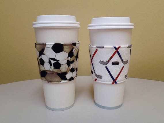 Soccer Balls and Hockey Coffee Cup Sleeve, Drink Cozy