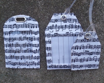 Sheet Music Fabric Luggage Tags,Instrument Case Tags, Sheet Music Badge Holder,Sheet Music Bag Luggage Identification Mini small Bag Tags