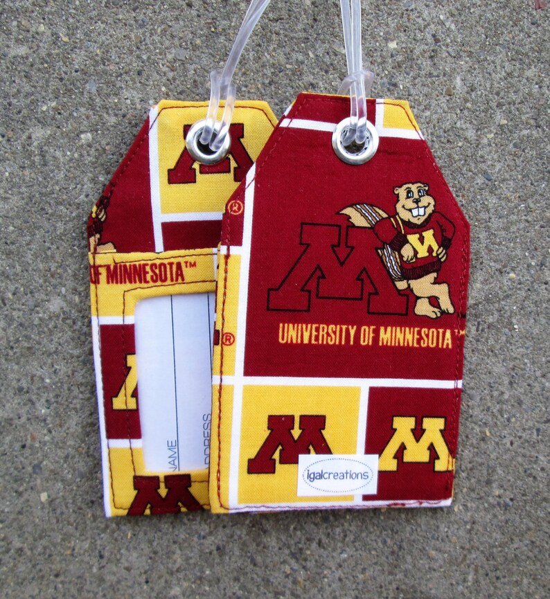 Luggage Tags Made From University of Minnesota Golden Gophers Etsy