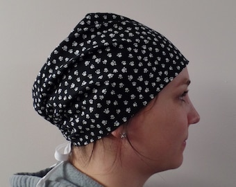 Monogrammed Animal Paw prints Scrub Hat, Paw Prints Fabric hat, Paw Prints Surgical Scrub Cap, One Size Paw Prints Surgical Scrub Cap