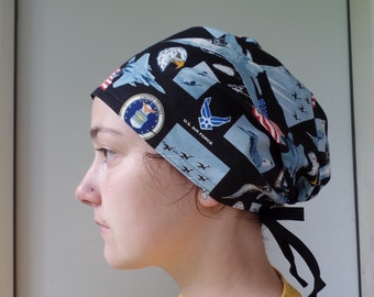 USAF Fabric Surgical Scrub Head Hat from USAF Fabric,United States Air Force Fabric, USAF Surgical Scrub Cap or Food Worker Hat