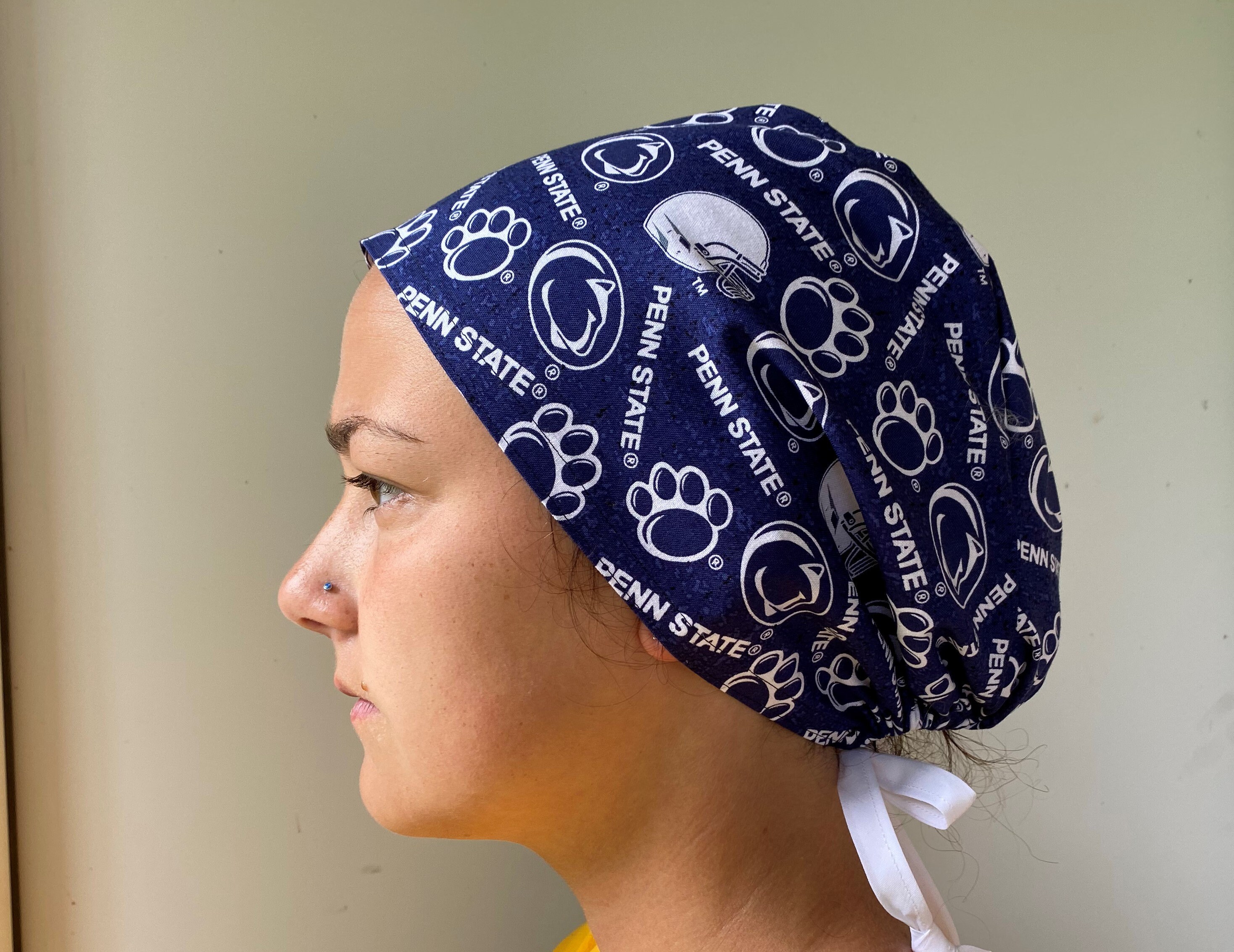 Scrub Hat made from Penn State University, Nittany Badge Reel, Penn State Surgical Scrub Cap One