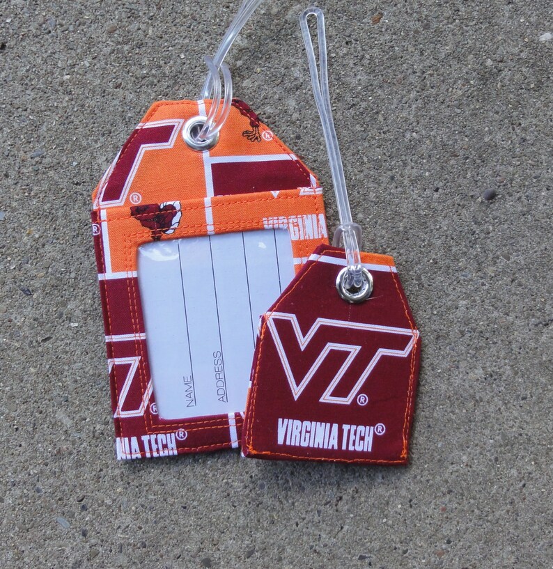 Luggage Tags Made From Virginia Tech Hokie Birds Fabricva Etsy