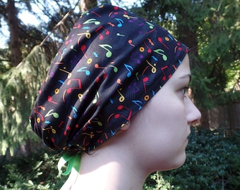 Monogrammed Music Notes Scrub cap, Music Scrub Hat, Music Notes Surgical Scrub Cap,Adjustable Musical Scrub one size fits all Ties Back