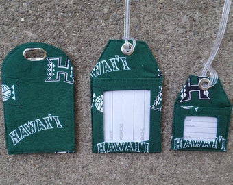 University Hawaii Luggage Tags,University Hawaii Warriors Fabric badge,Hawaii Luggage Tags,Hawaii ID Holder Fabric Luggage Bag and Name Tags