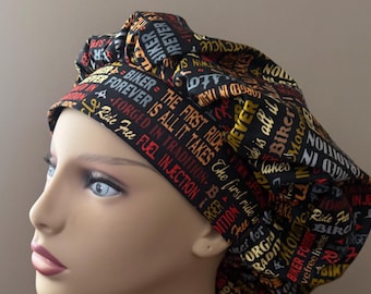 Mor\torcycle Bouffant Scrub Head, Motorcycle Fabric Surgical Scrub Cap or motorcycle Food Worker Hat One Size Fits All Vintage bicycles cap