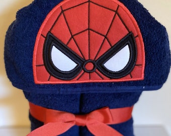 Childs Spider-ManHoodie Bath Towel, Beach Towel, Pool Towel, Spider-man customized Hoodie towel, monogrammed Spider-man Hoodie towel