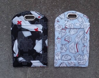 Nursing Work Badge Protector Holder Nurses Hats Fabric Name Identification Bag Tag or Gift Tags to Mark your Gear.