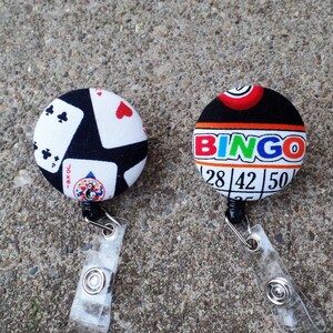 Bingo Fabric Badge Reel,Playing Cards Fabric Badge Reels, Bingo Fabric Badge Holder Reel, Playing Cards Fabric Badge Reels