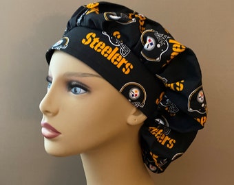 Pittsburgh Steelers Bouffant Hat made from Pittsburgh Steelers fabric Steelers Bouffant Cap Fabric Surgical Cap or Steelers Food Worker Hat